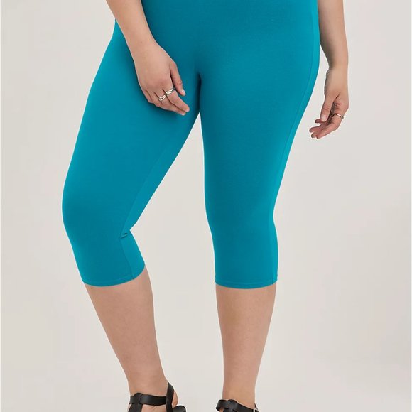❤️NWT VINTAGE TORRID LEGGING - BRIGHT BLUE - PEDAL PUSHER - SIGNATURE WAIST 1X - Picture 1 of 10